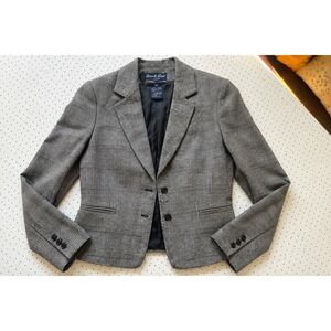 Sweet Suit Petite‎ 6 Gray Glen Plaid Blazer Jacket Career Office Wool Blend 6P